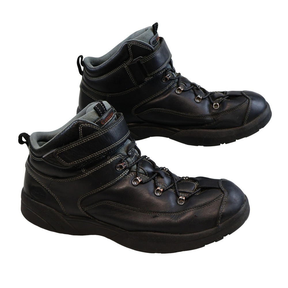 Dr. Comfort Mens 13W Ranger Boots Black Leather Orthopedic Hiking STK 9410